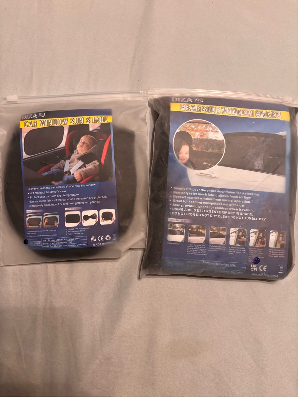 Car Window Sun Shade Set - Black
